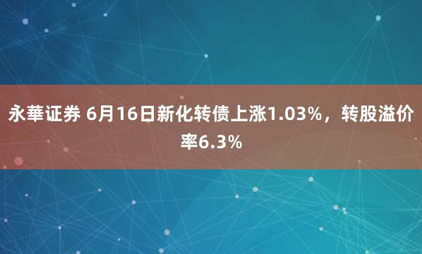 永華证券 6月16日新化转债上涨1.03%，转股溢价率6.3%